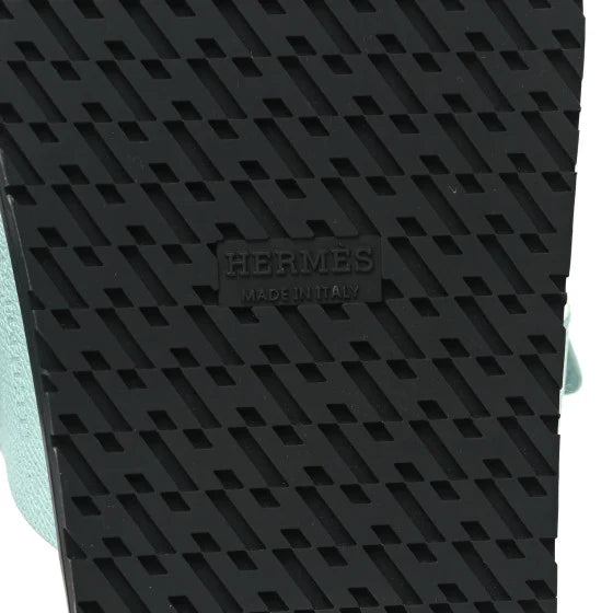 Hermes Epsom Womens Chypre Sandals 39 Bleu Cristaux