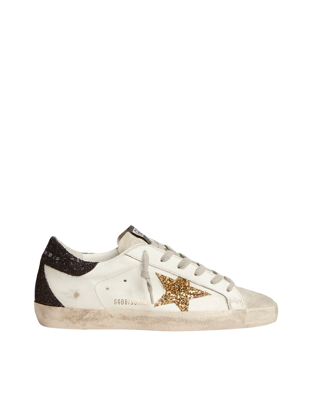 Goldengoose Women’s Super-Star
in nappa leather with gold glitter star and black glitter heel tab