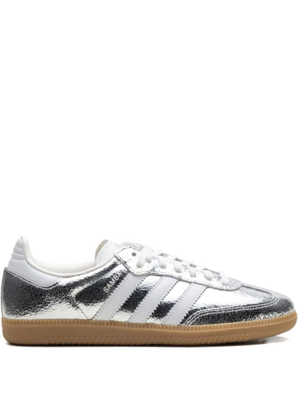 adidas Samba OG "Silver Metallic Cracked Leather" sneakers