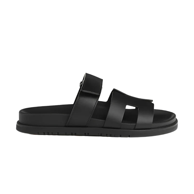 Hermès Chypre leather sandal black