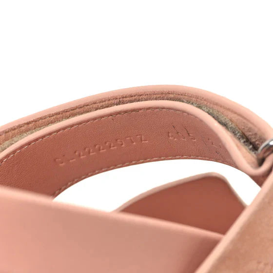 Hermes Suede Goatskin Womens Chypre Sandals Nude